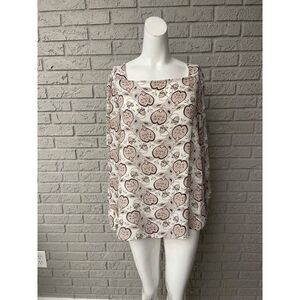 Loft Long Sleeve Square Neckline Blouse Size M